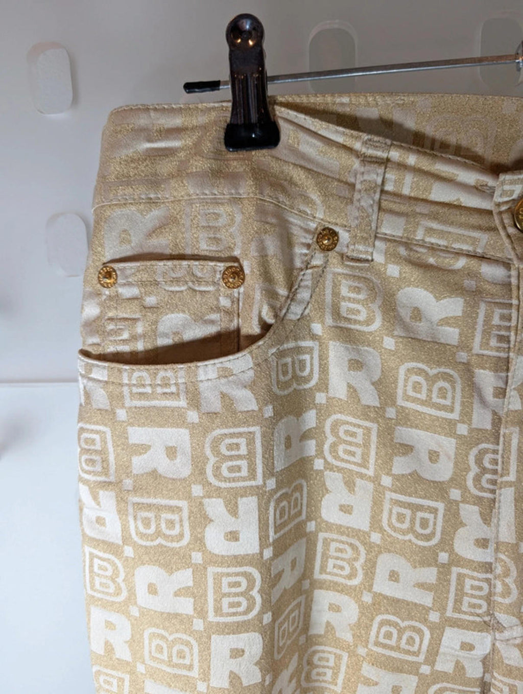 Rocco Barocco Gold Straight-Leg Trousers – Vintage Designer Medium