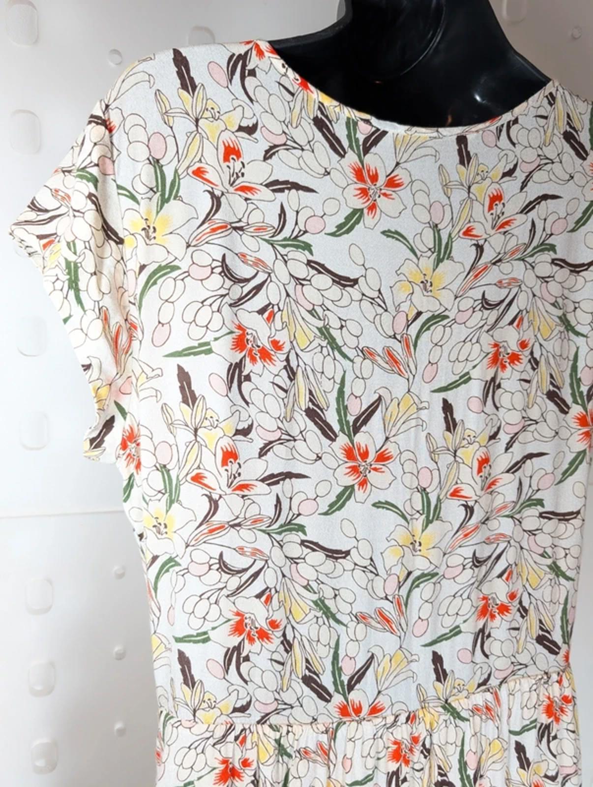 & Other Stories Floral Midi Dress Viscose EU 38 UK 10