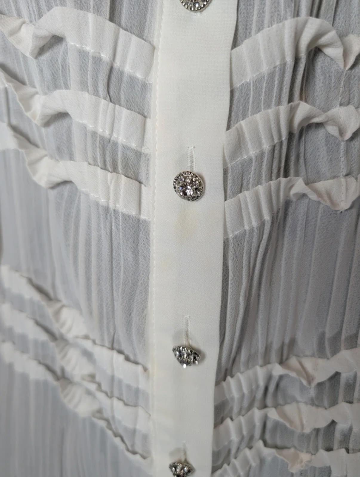 CCDK Copenhagen Pleated Blouse Diamante Buttons EU 38