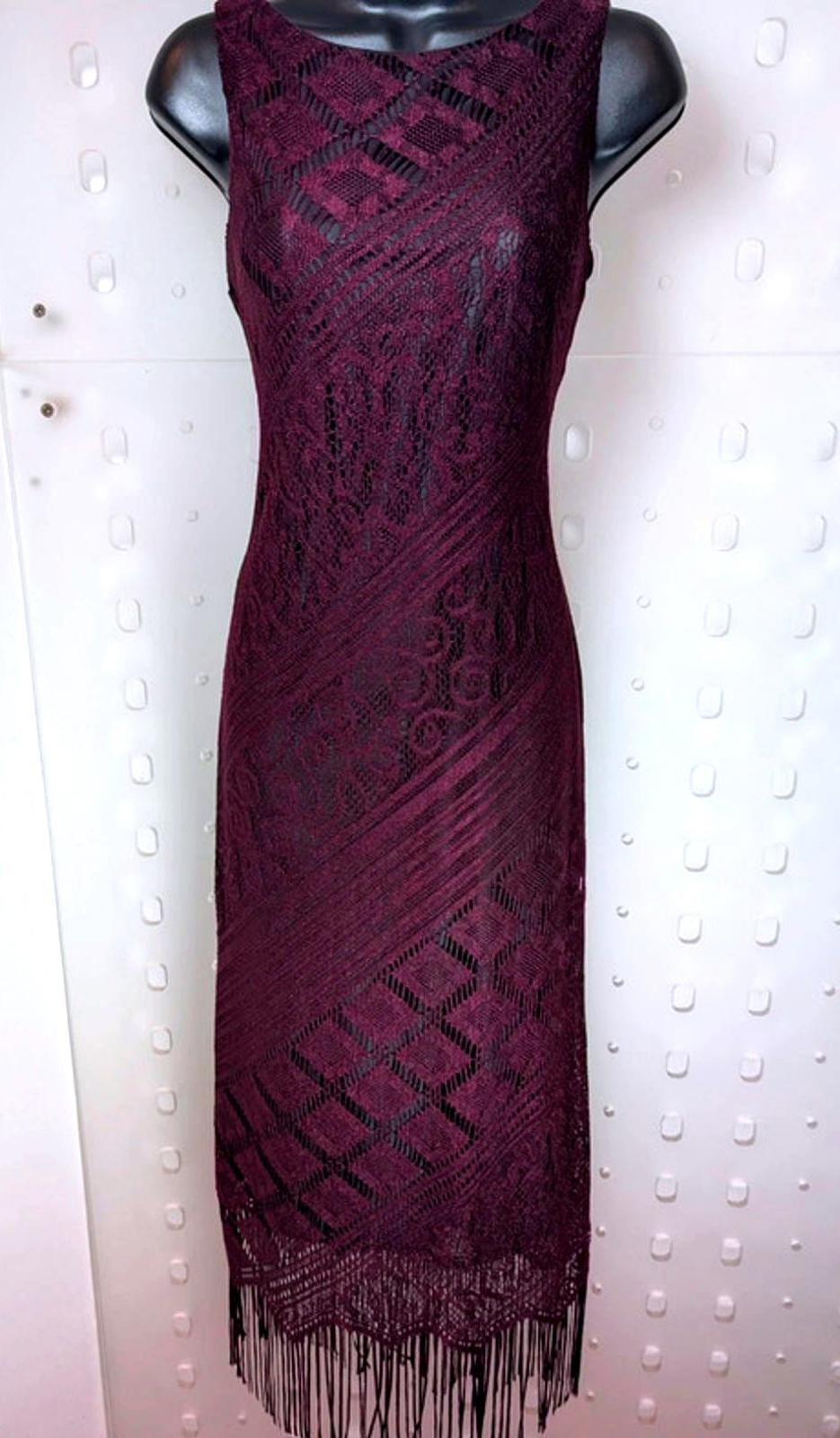 Berkertex black lace midi dress UK 12