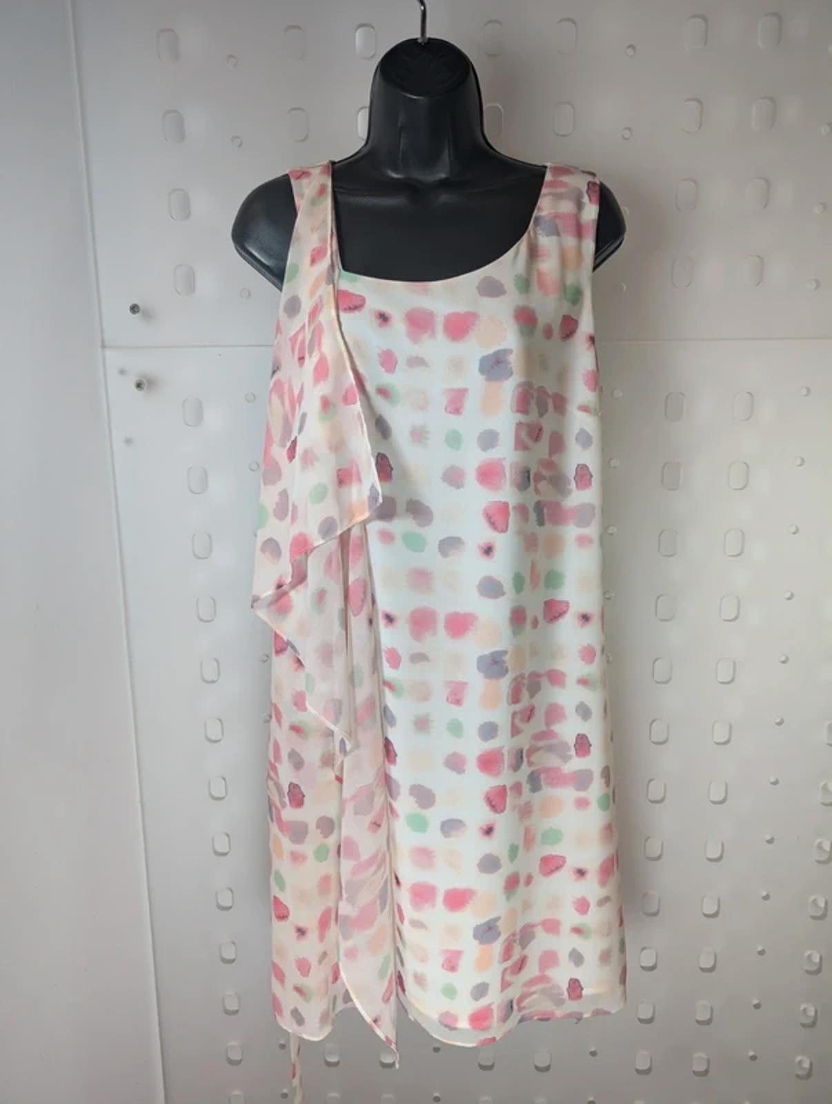 Armani Exchange Pastel Chiffon Dress UK 8 Shawl Detail Belted
