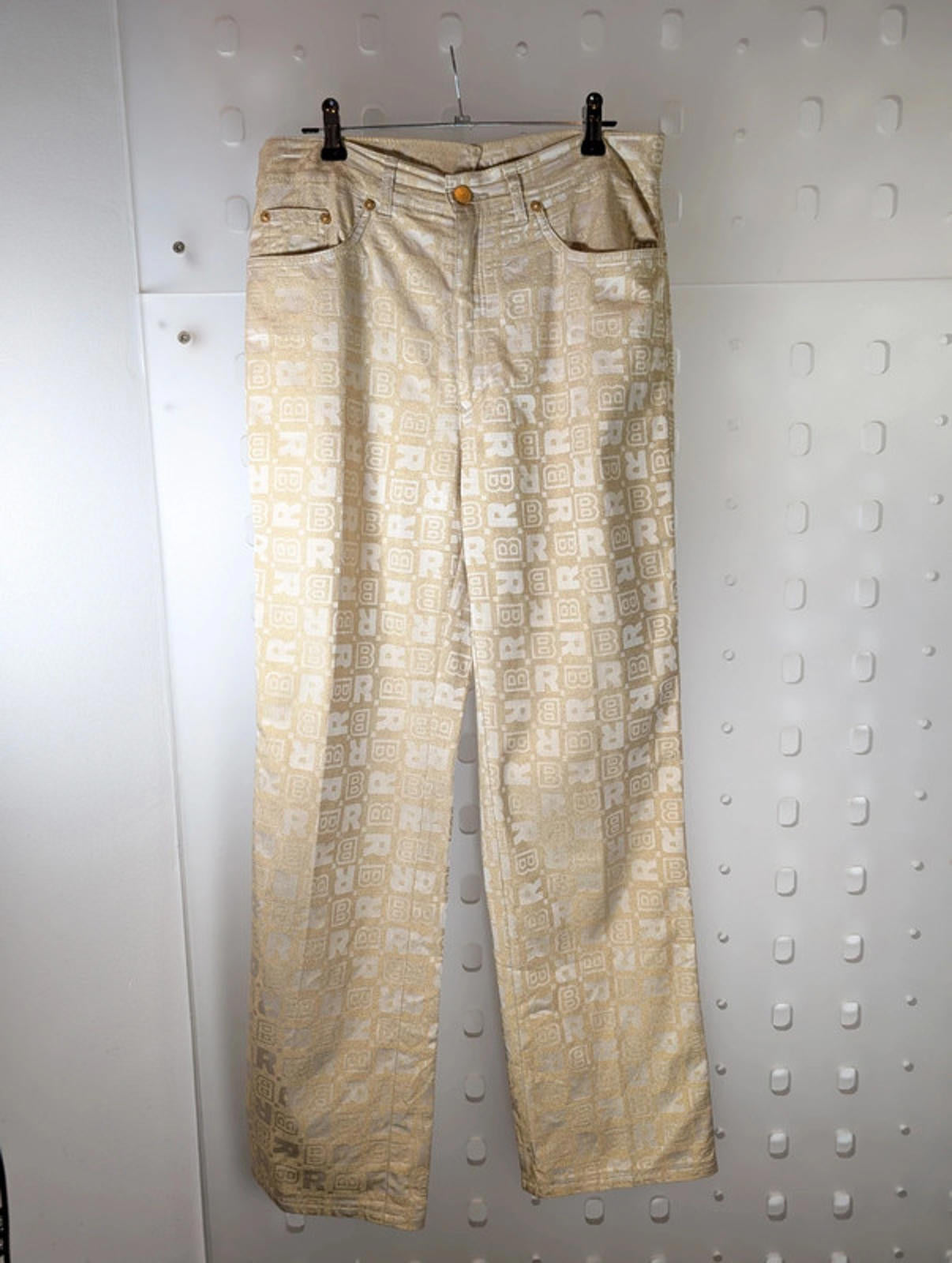 Rocco Barocco Gold Straight-Leg Trousers – Vintage Designer Medium