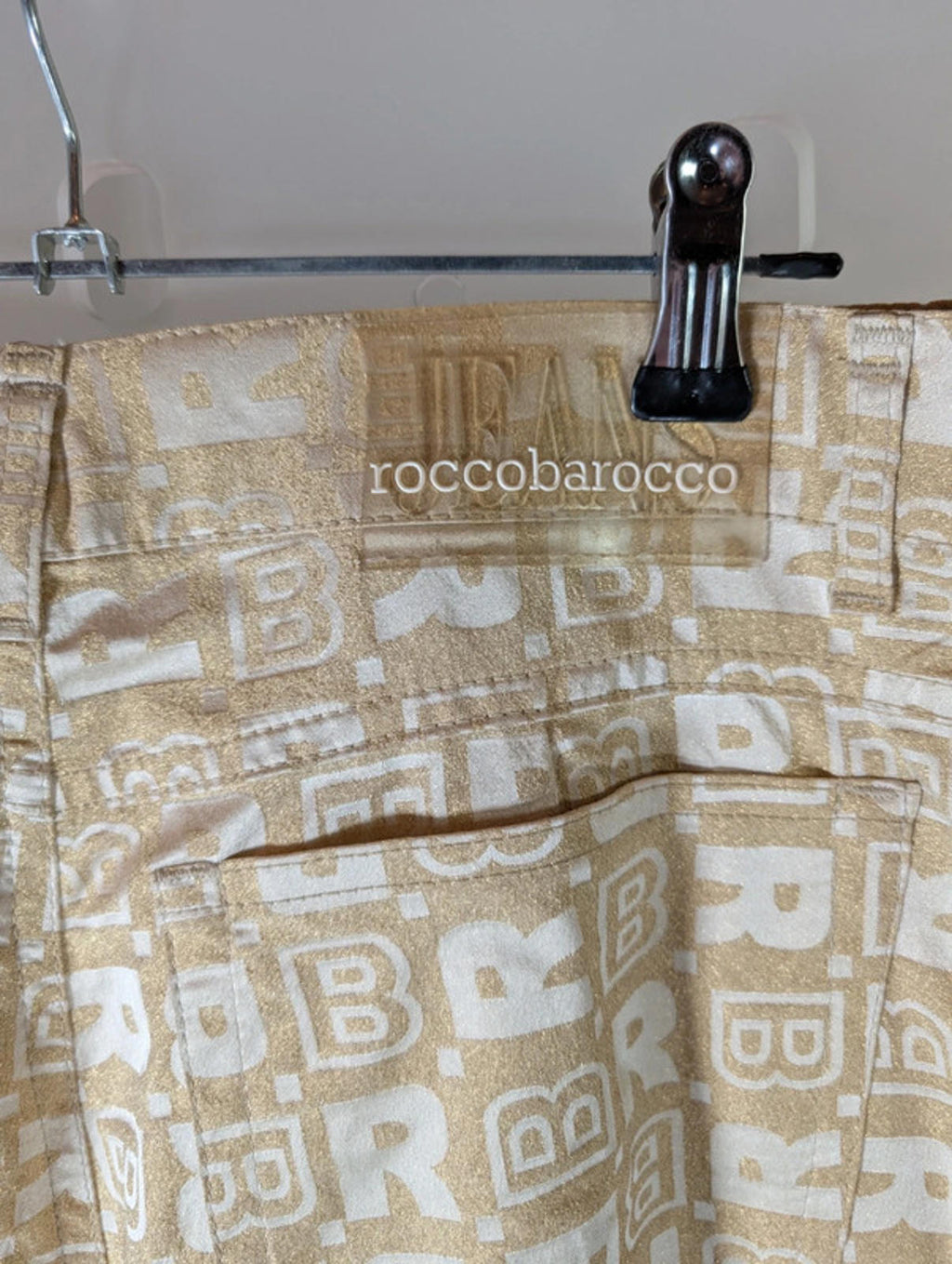 Rocco Barocco Gold Straight-Leg Trousers – Vintage Designer Medium