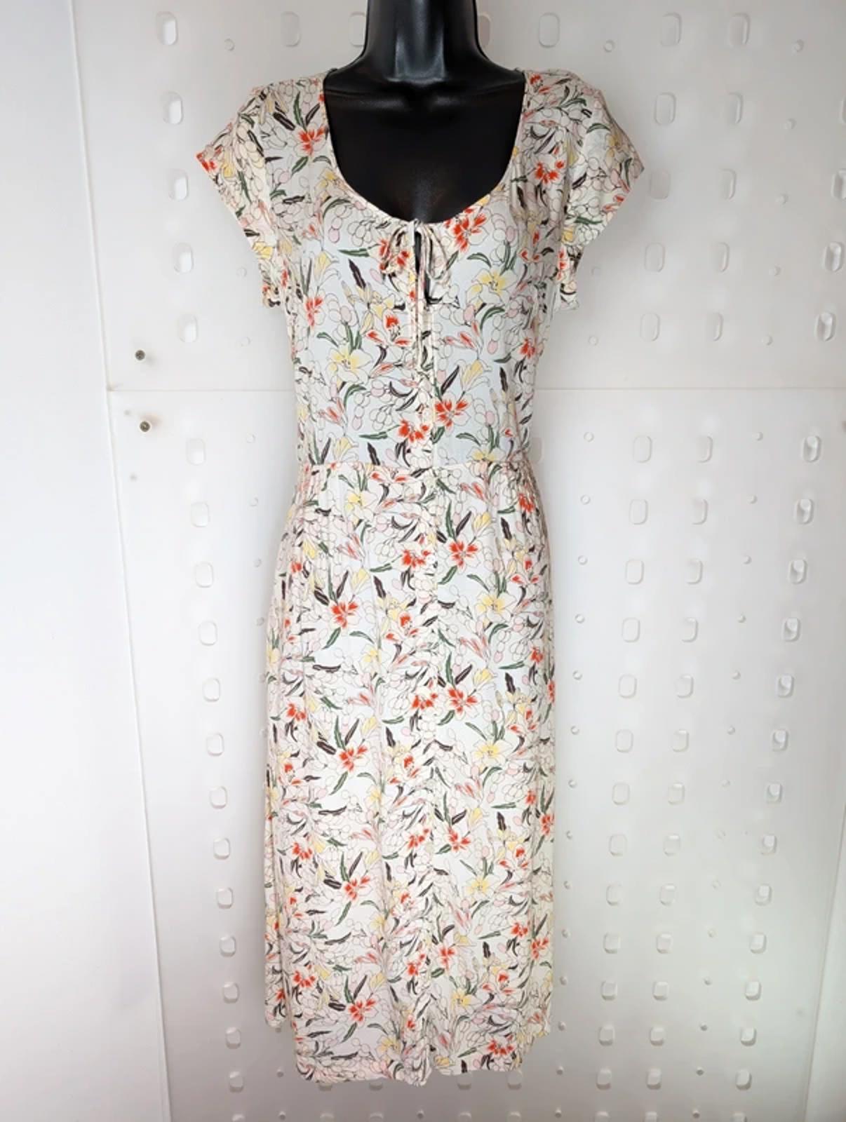 & Other Stories Floral Midi Dress Viscose EU 38 UK 10
