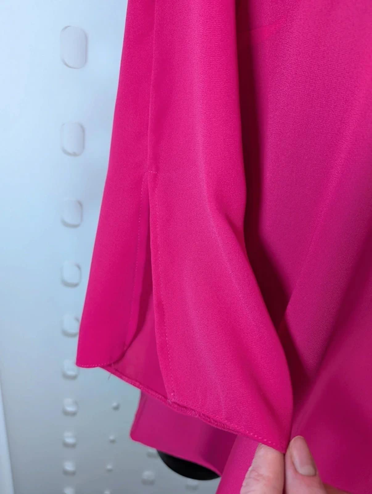 Chelsea Girl River Island Pink High Neck Blouse UK8 Vintage Style