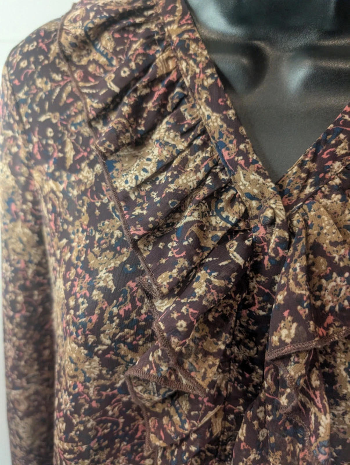 b.young paisley frill blouse size 8