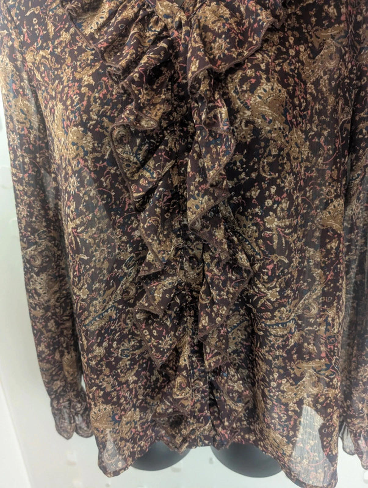 b.young paisley frill blouse size 8