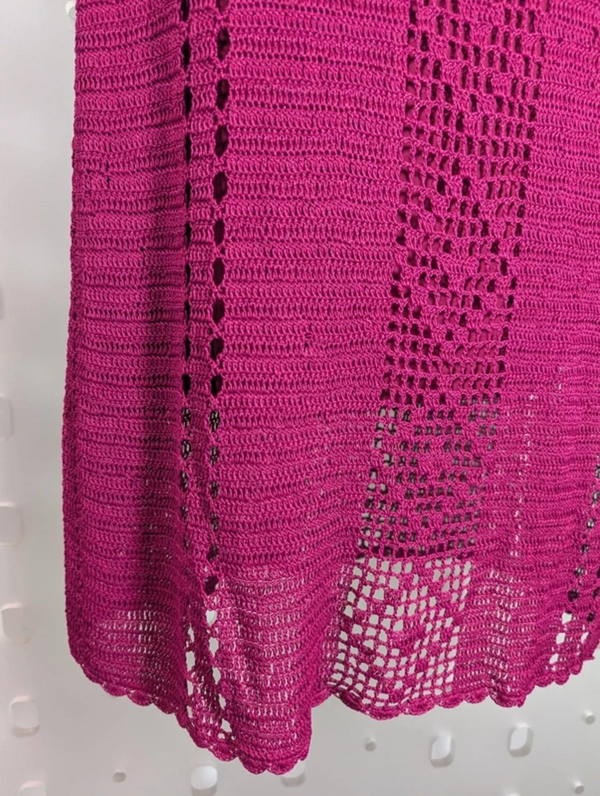 Amaranto Crochet Midi Dress Fuchsia UK 12 NWT – Festival 90s Style