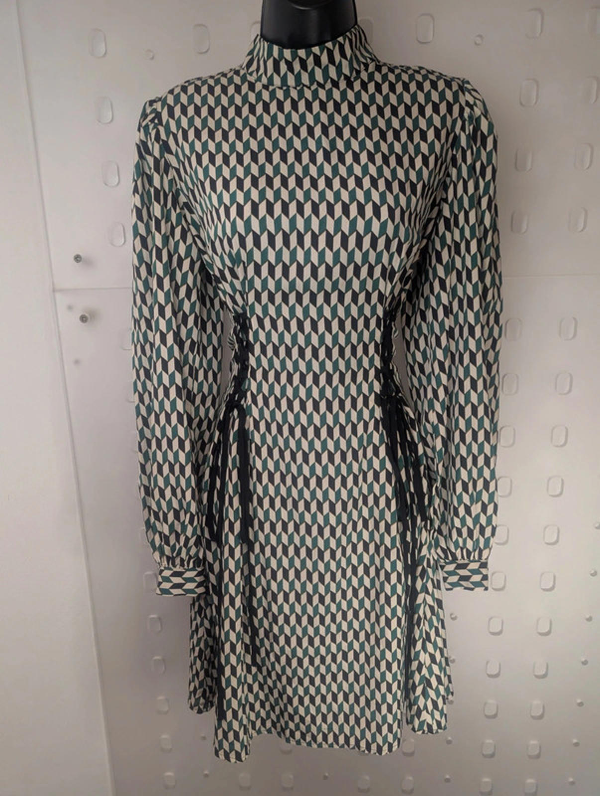 Blue Vanilla geometric print dress UK 10