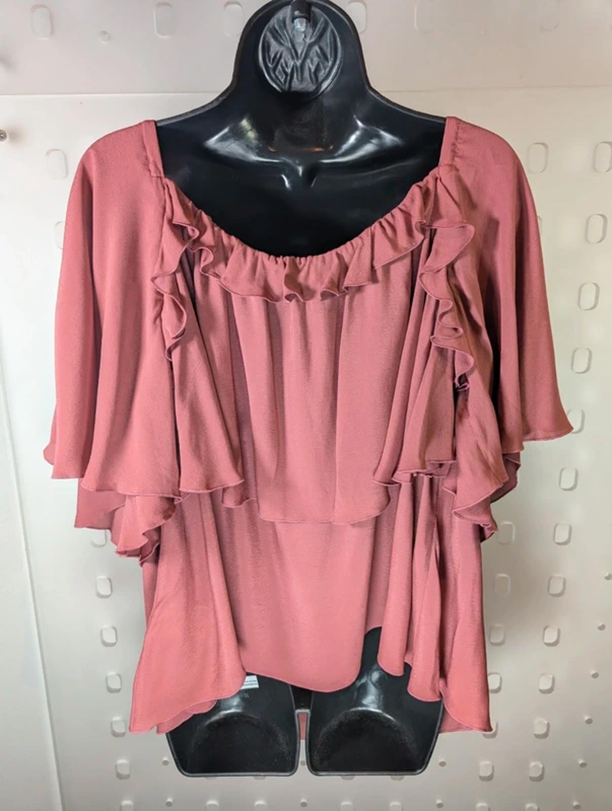 & Other Stories Dusky Pink Floaty Blouse UK 16 RRP87 Feminine Viscose