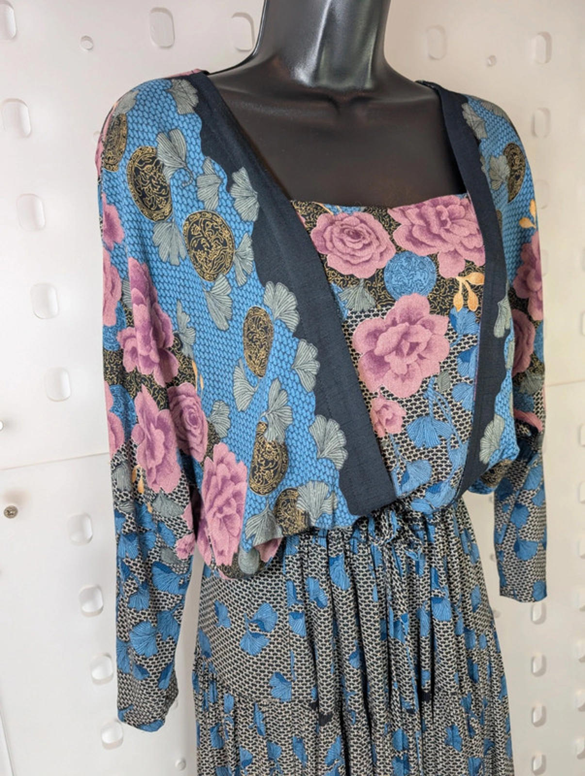 Carole Little oriental-style maxi dress – oversized fit