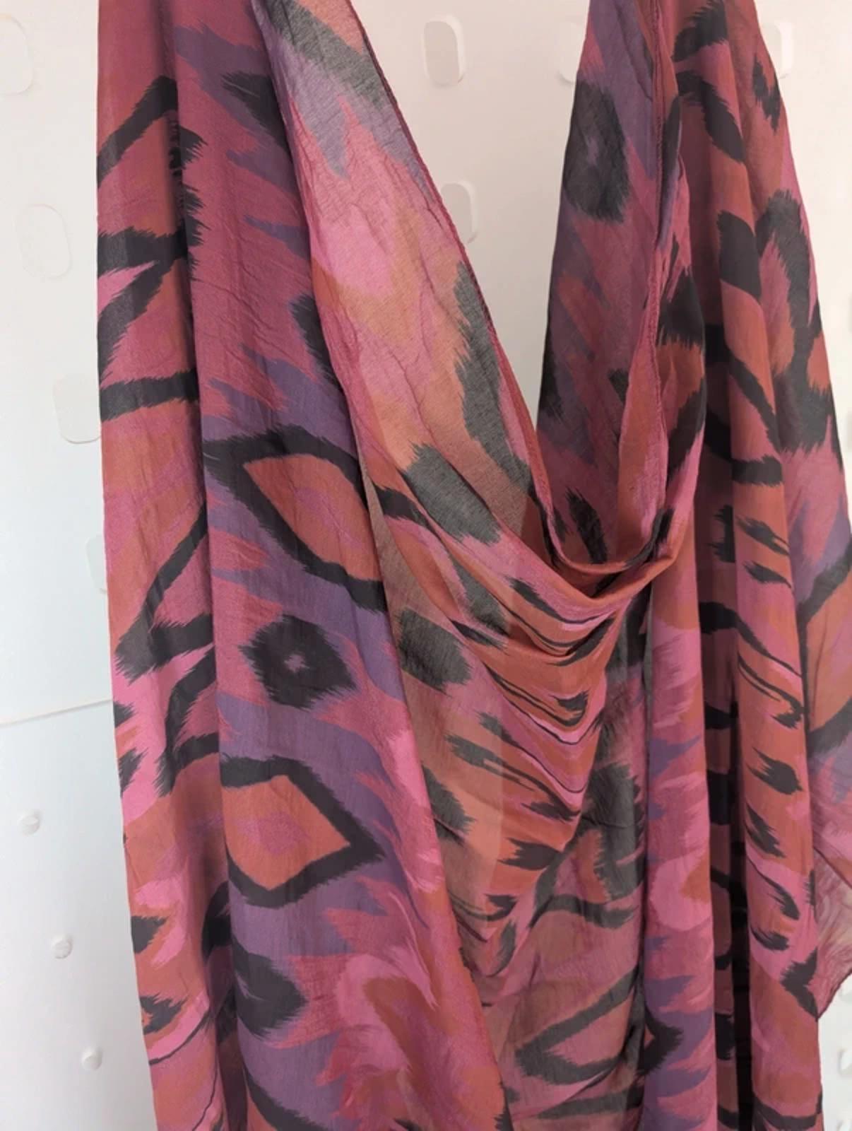 Black Colour Kaya Silk Cotton Sarong / Scarf NWT