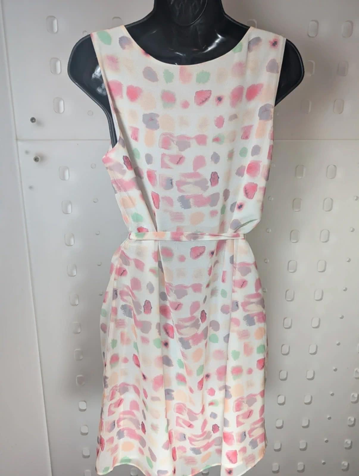 Armani Exchange Pastel Chiffon Dress UK 8 Shawl Detail Belted