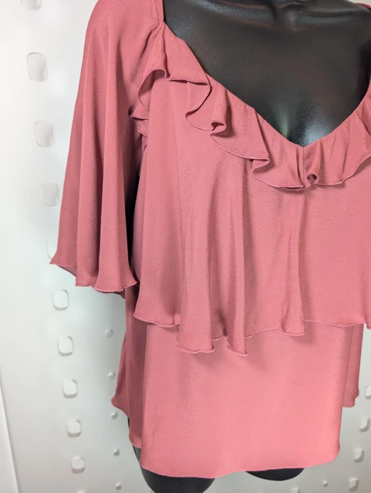 & Other Stories Dusky Pink Floaty Blouse UK 16 RRP87 Feminine Viscose