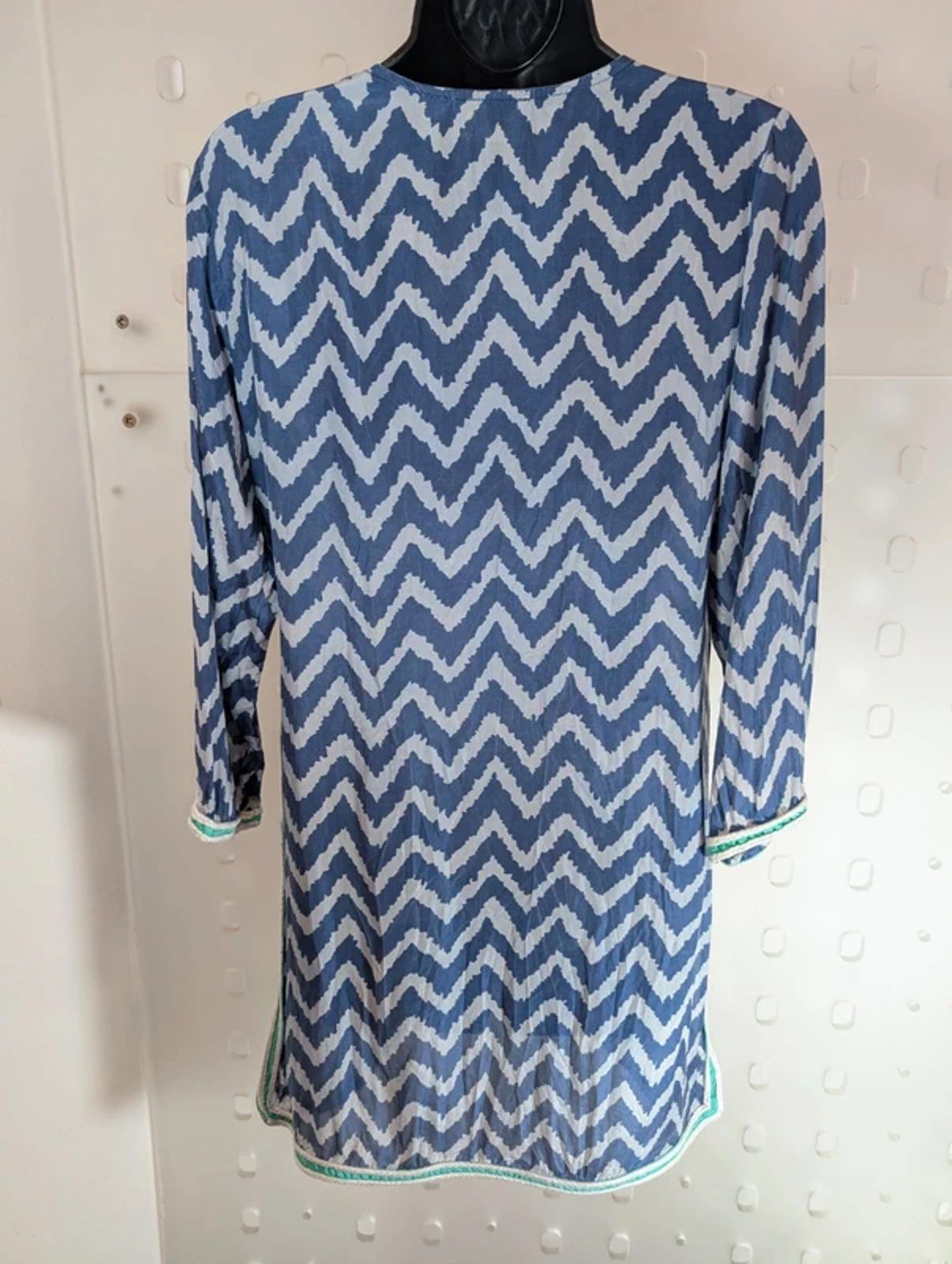 Blink Beach Silk Kaftan Made in India Rope Trim Side Slits UK10