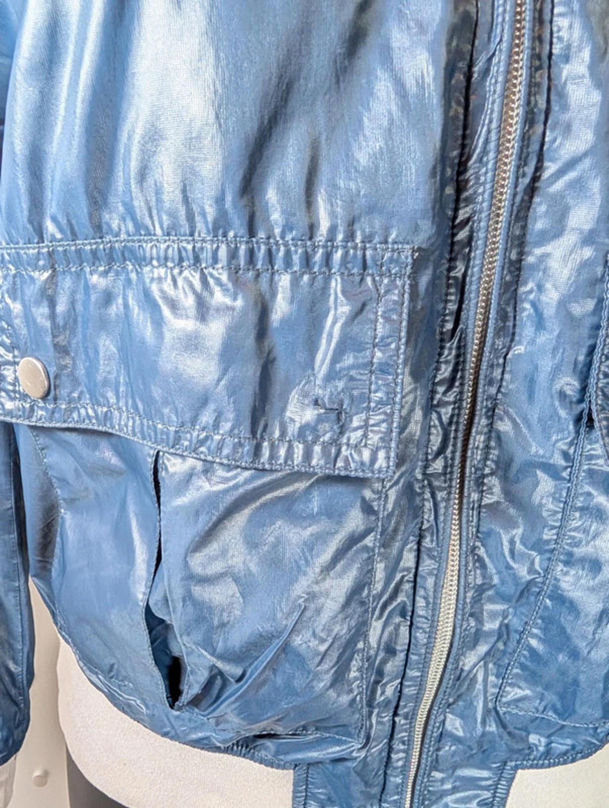 Belstaff Bomber Jacket Slate Blue Labelled 12 Fits 8/10 Lightweight