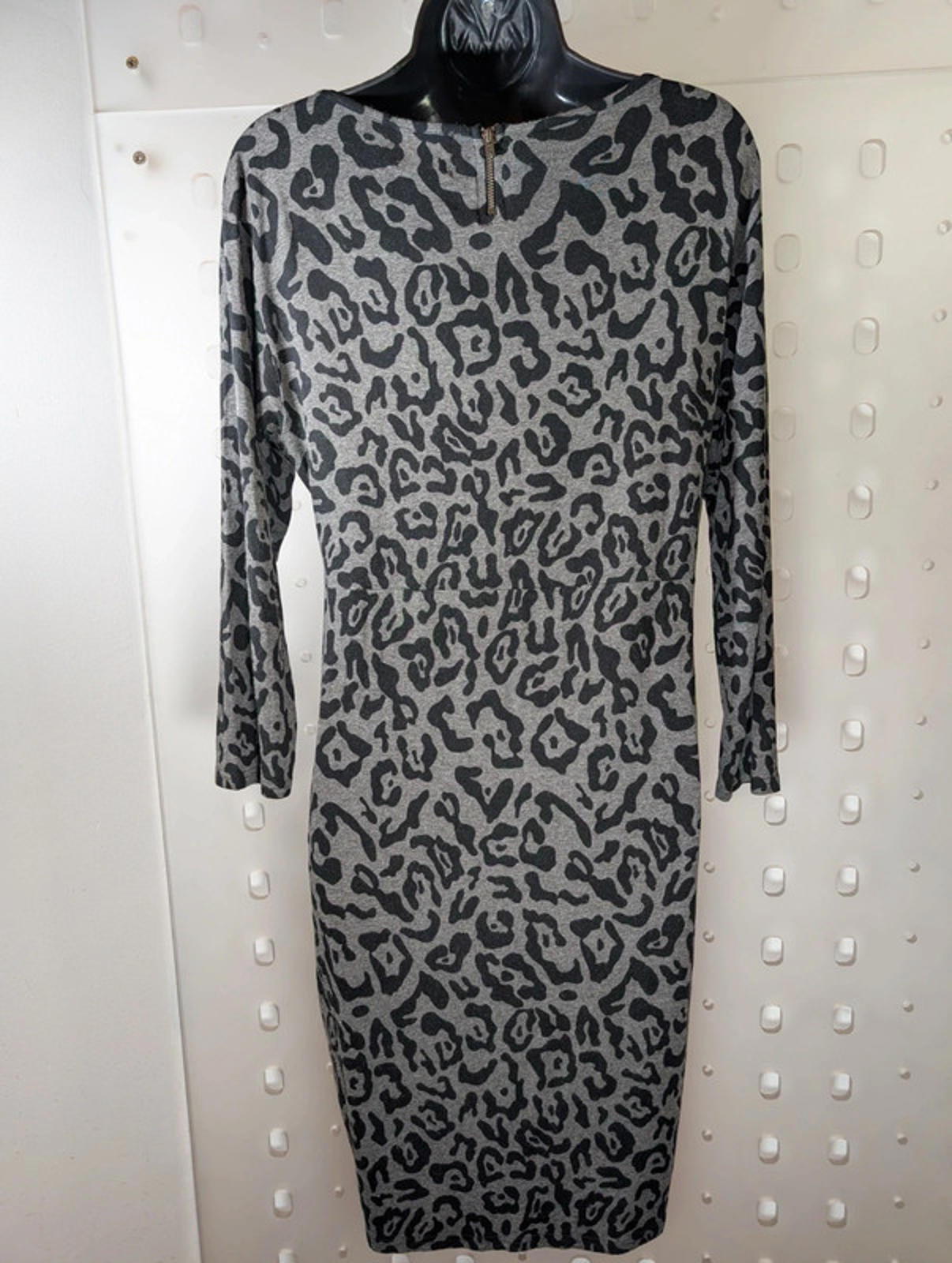 Masai Leopard Jersey Midi Dress with Pockets – Size L