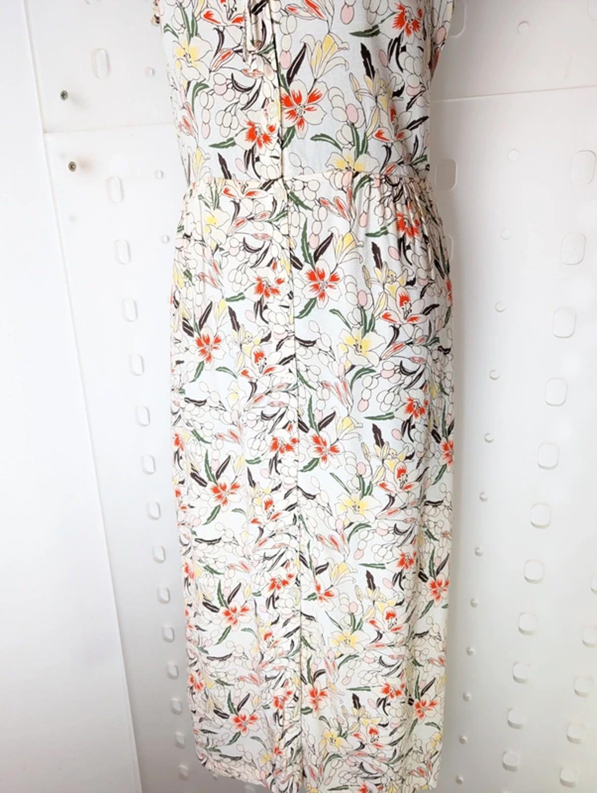 & Other Stories Floral Midi Dress Viscose EU 38 UK 10