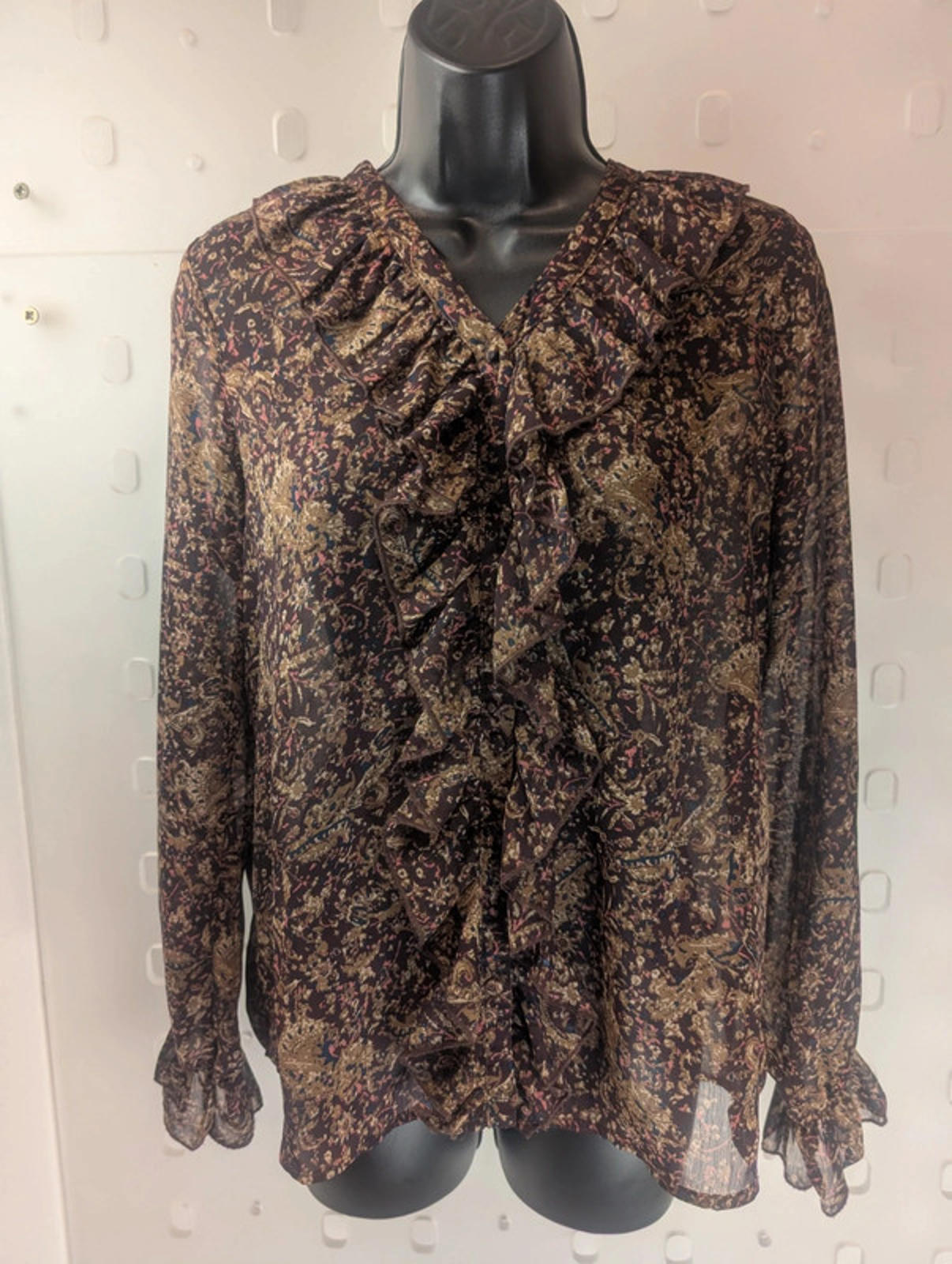 b.young paisley frill blouse size 8