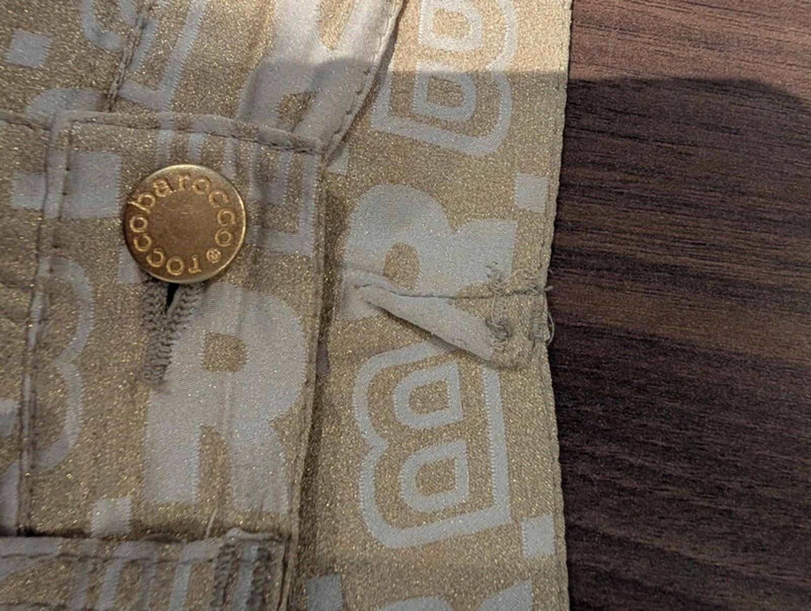 Rocco Barocco Gold Straight-Leg Trousers – Vintage Designer Medium