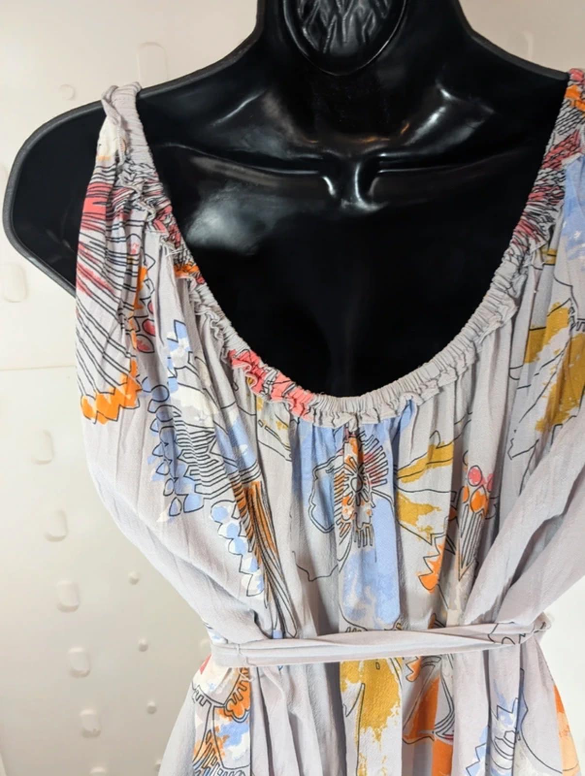 Bruuns Bazaar Copenhagen Cotton Silk Dress Tie Waist Pockets UK12