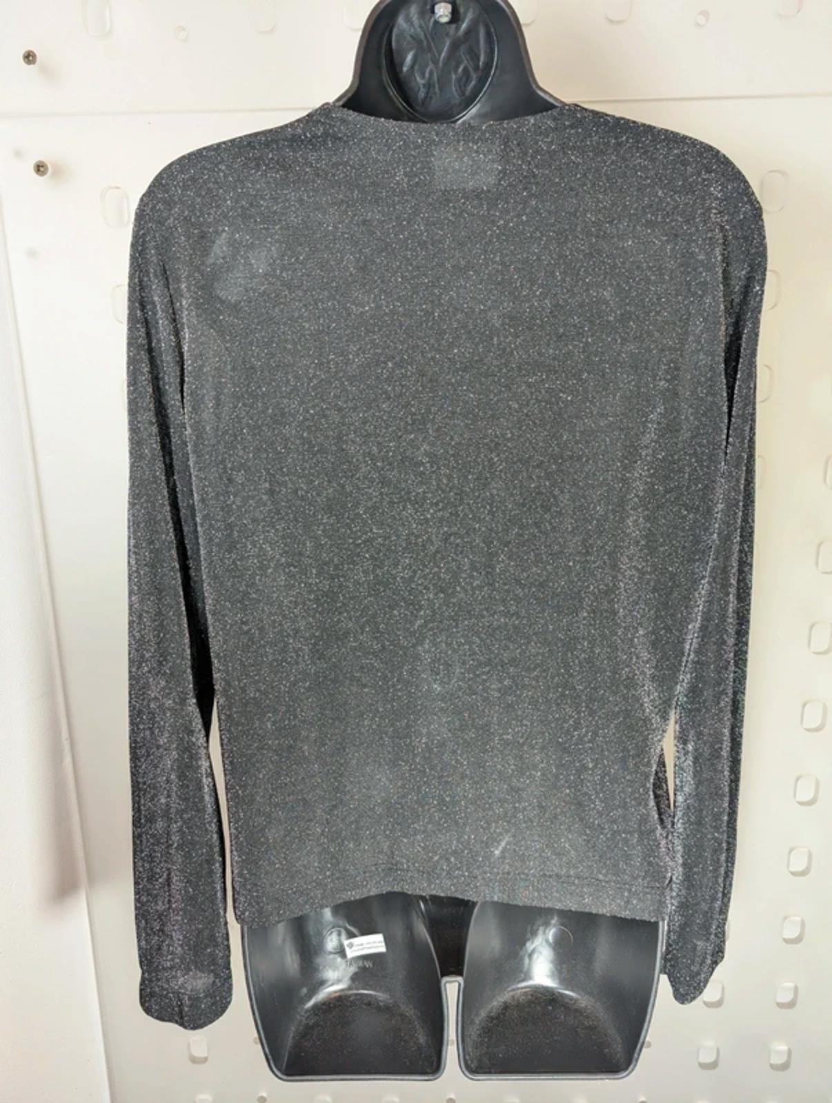 90s Vintage New Look Grey Sparkle Cardigan – Y2K Party Button Through UK12