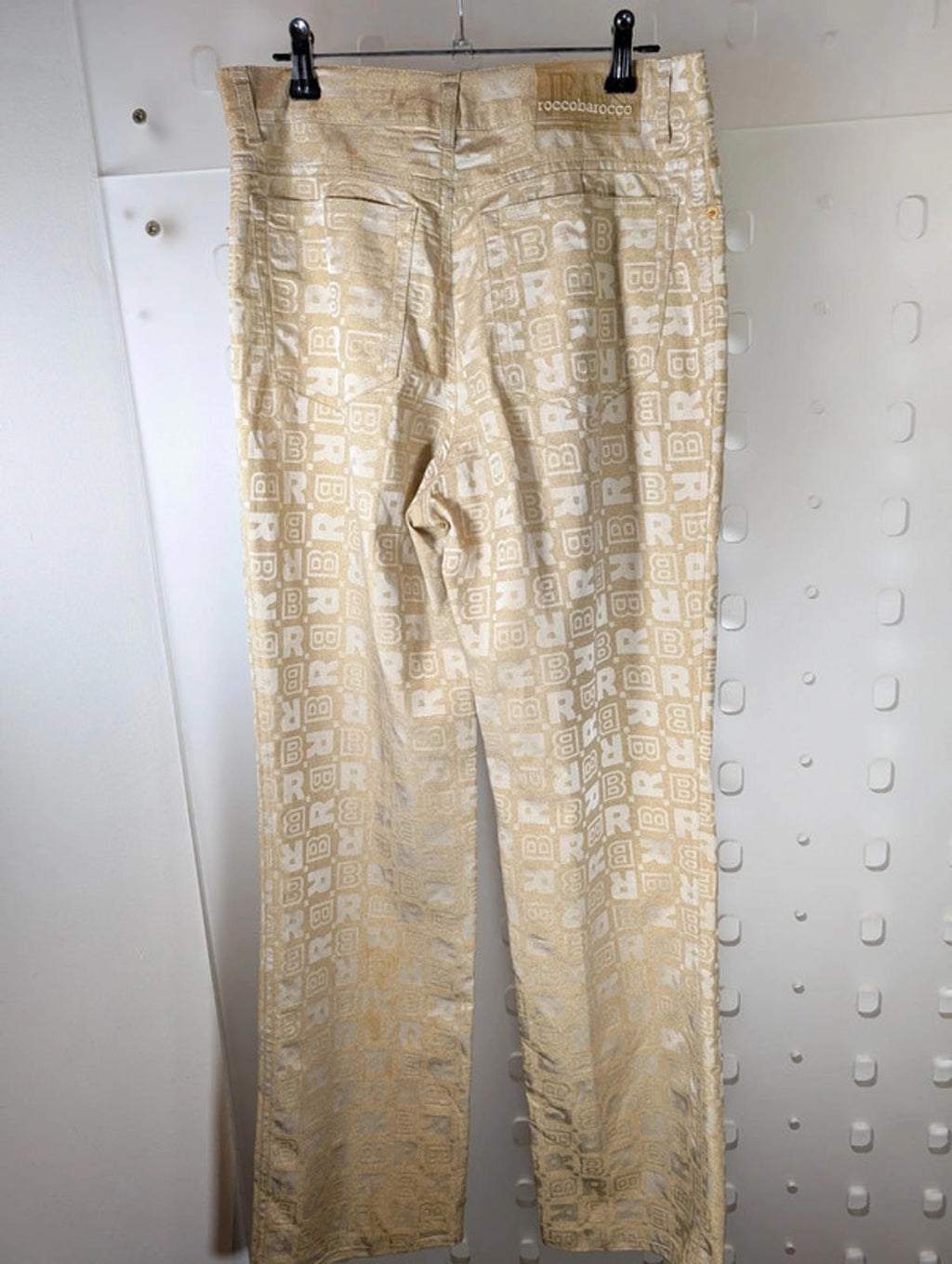 Rocco Barocco Gold Straight-Leg Trousers – Vintage Designer Medium