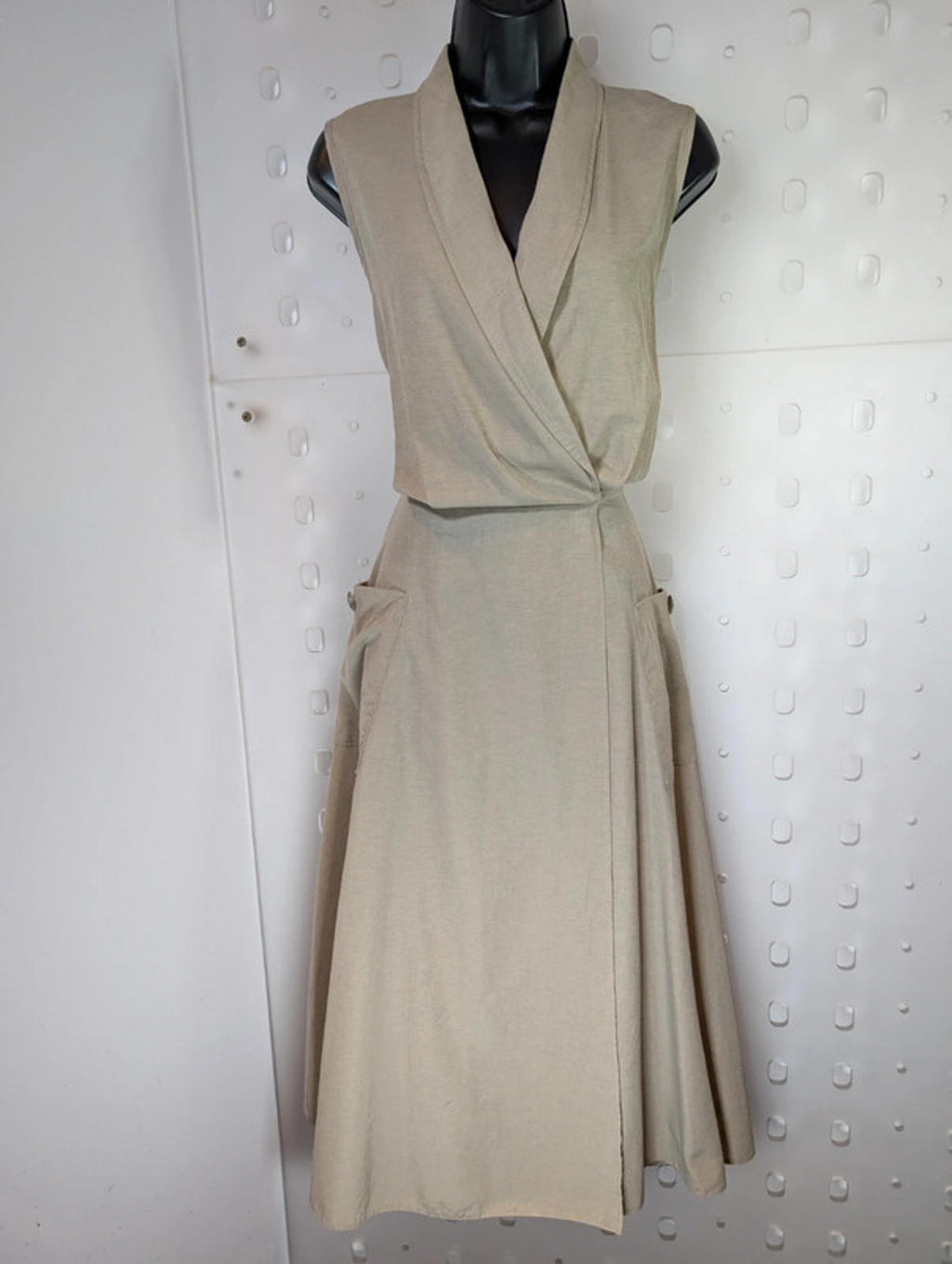 St Michael Vintage Cotton Midi Dress – Made in the UK (UK 16 Long)