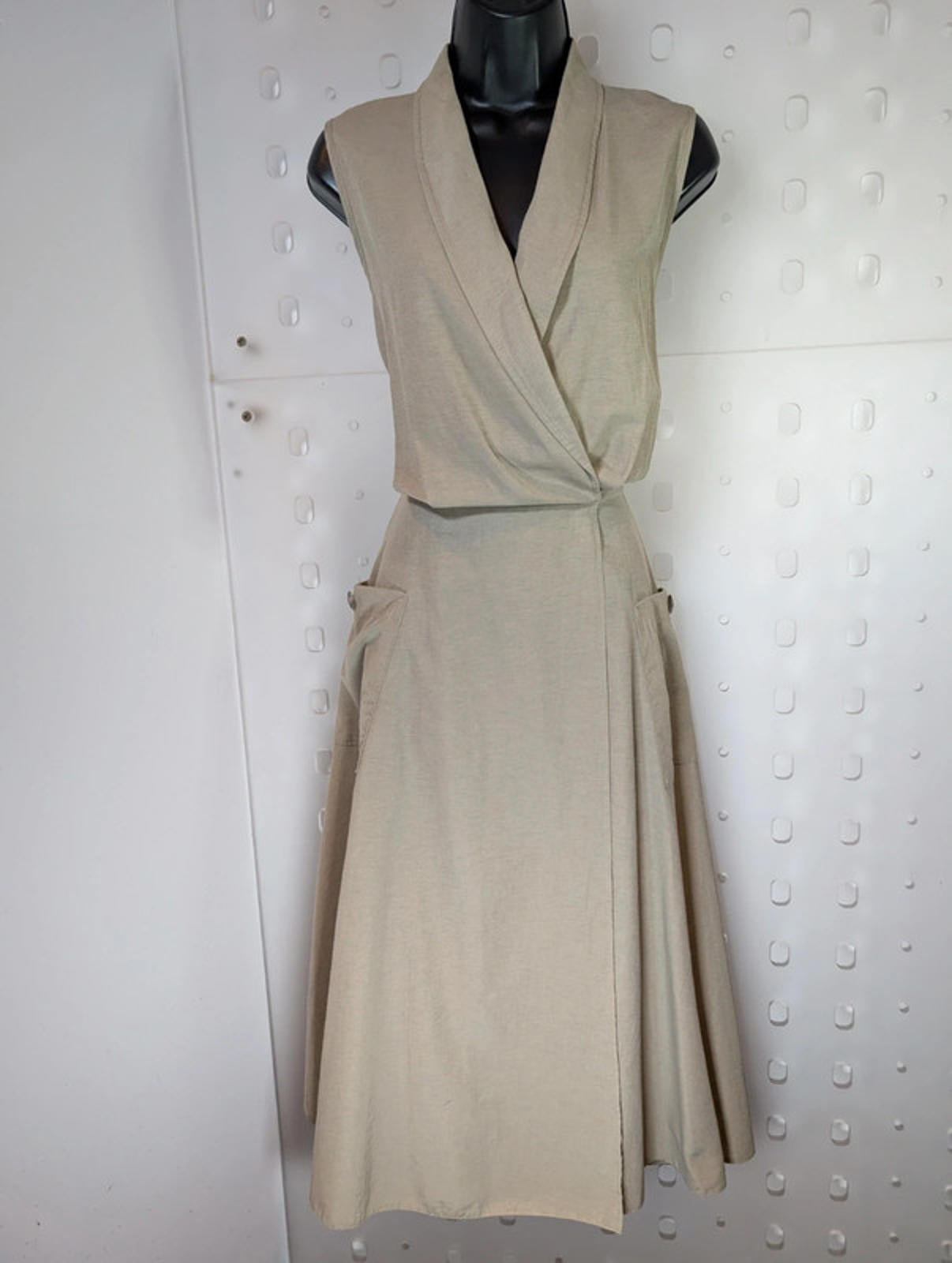 St Michael Vintage Cotton Midi Dress – Made in the UK (UK 16 Long)