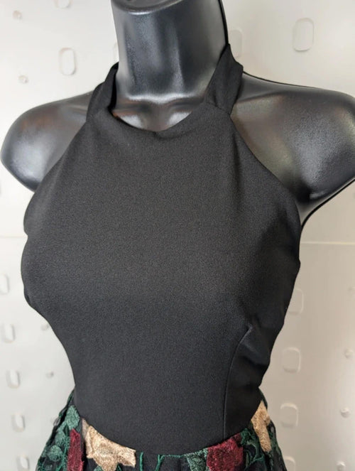 Ada Gatti Halter Neck Embroidered Dress (Made in Italy) Size S