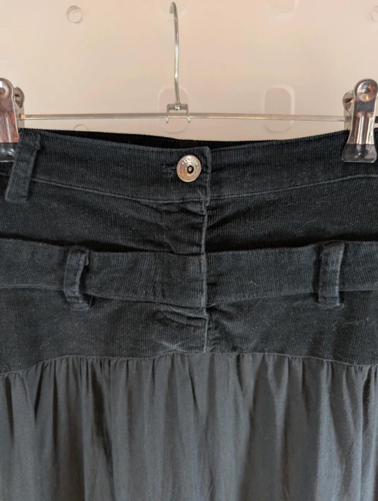 Ke Kaña Corduroy & Cotton Maxi Skirt – Boho Patchwork Style – UK 12