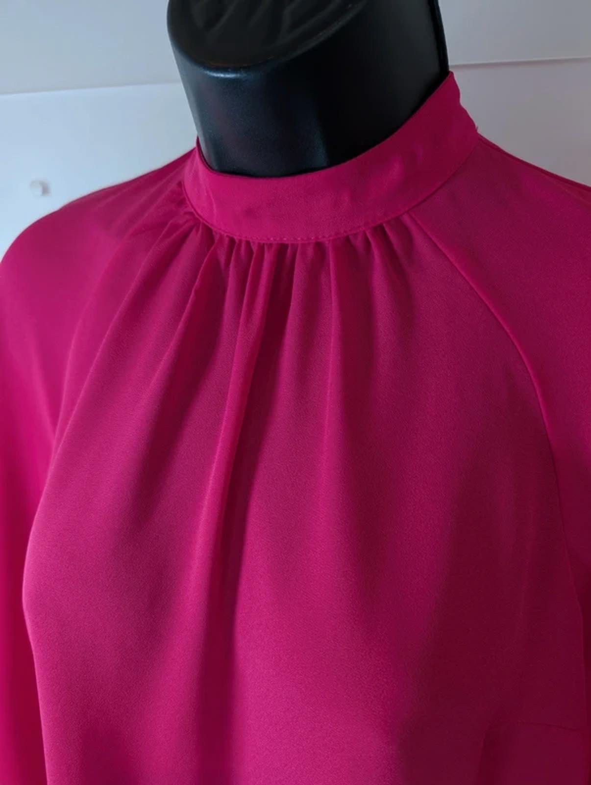 Chelsea Girl River Island Pink High Neck Blouse UK8 Vintage Style