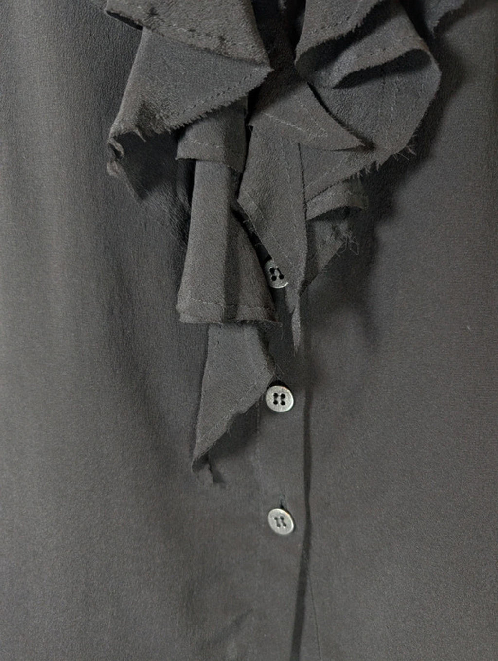 AllSaints Adelita Silk Ruffle Shirt  Black  UK 8  Sleeveless