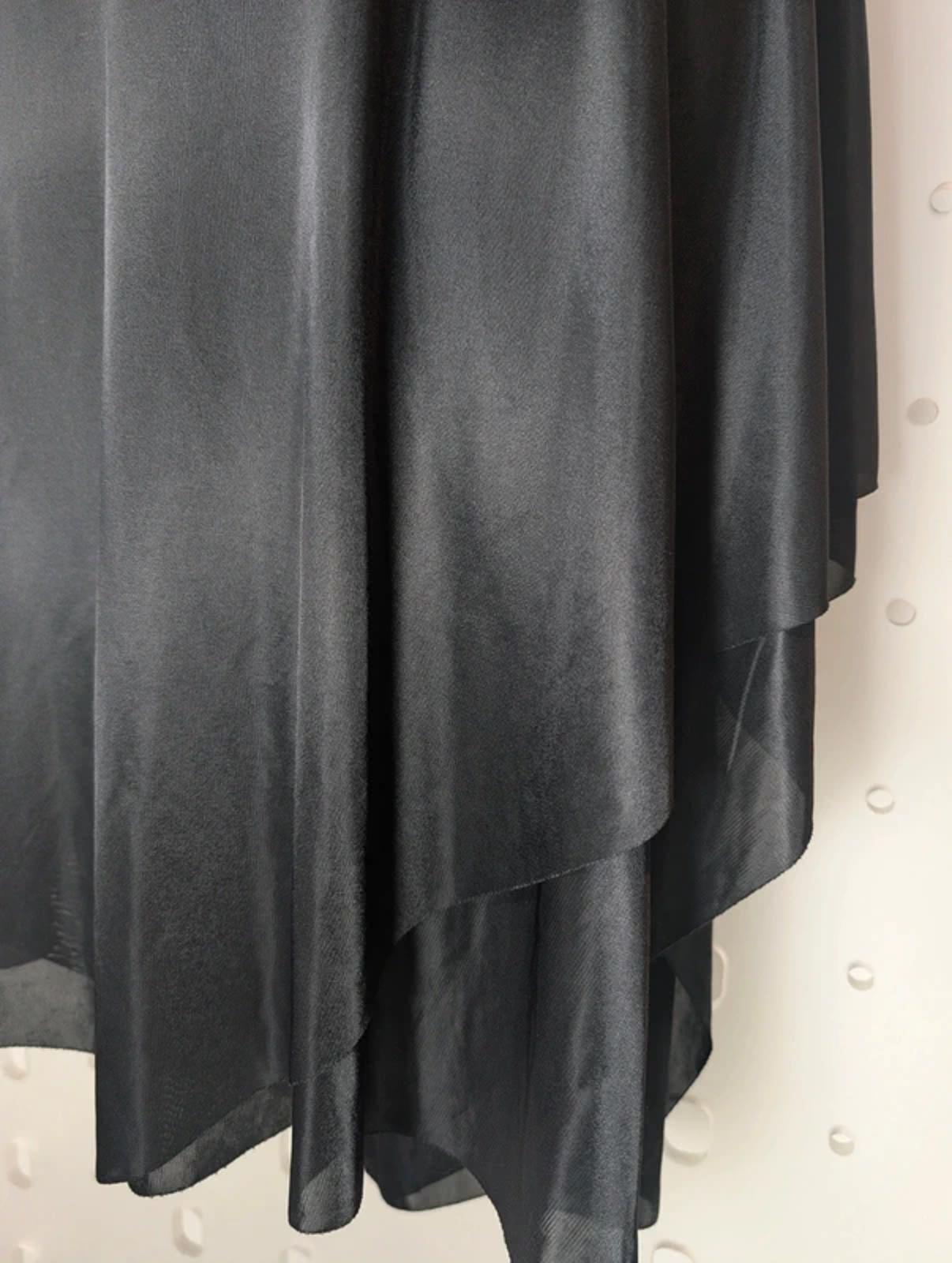 Black Draped Halter Dress M/L – 90s Style Hanky Hem