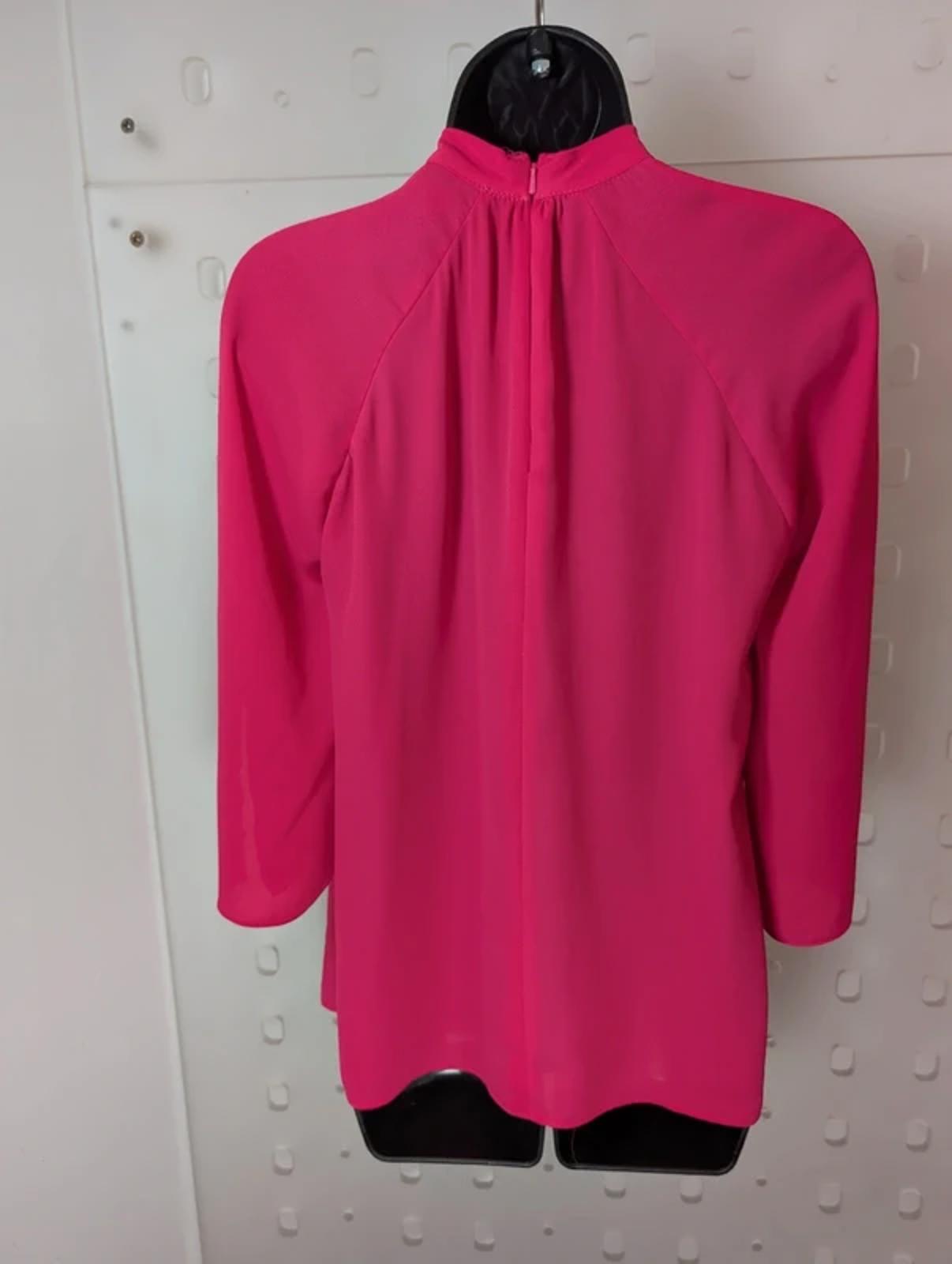 Chelsea Girl River Island Pink High Neck Blouse UK8 Vintage Style