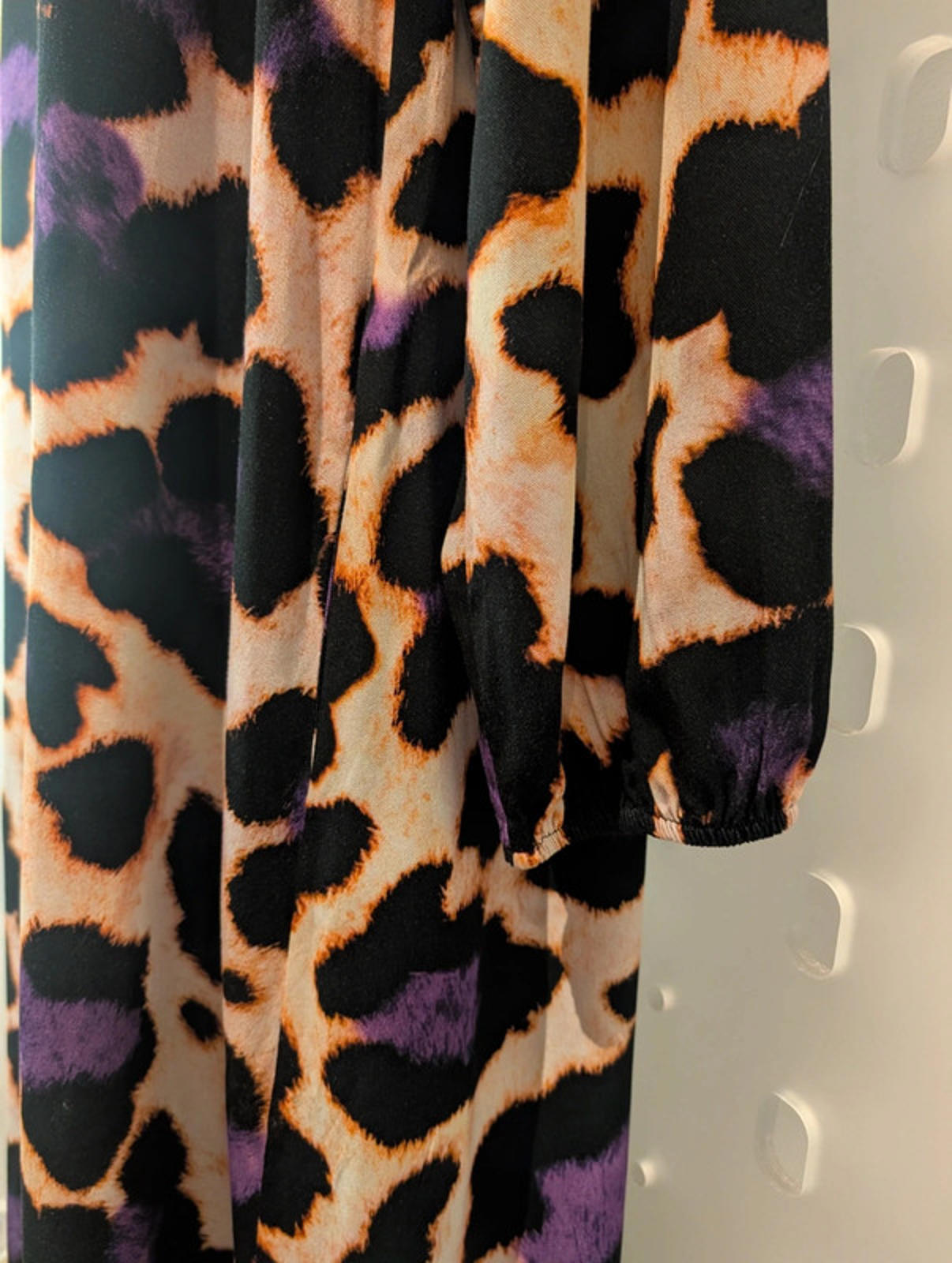 Black Colour Leopard Print Midi Dress – M/L – Made in Italy