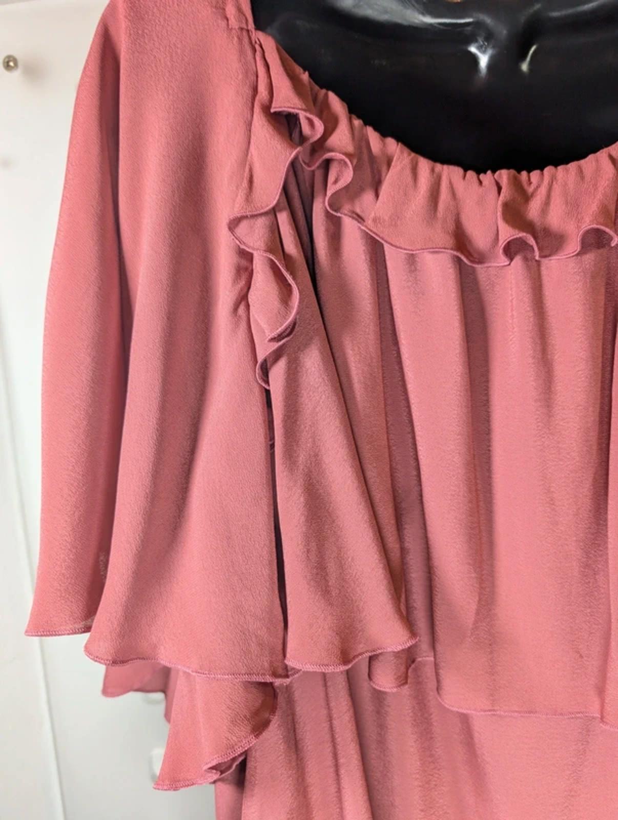 & Other Stories Dusky Pink Floaty Blouse UK 16 RRP87 Feminine Viscose