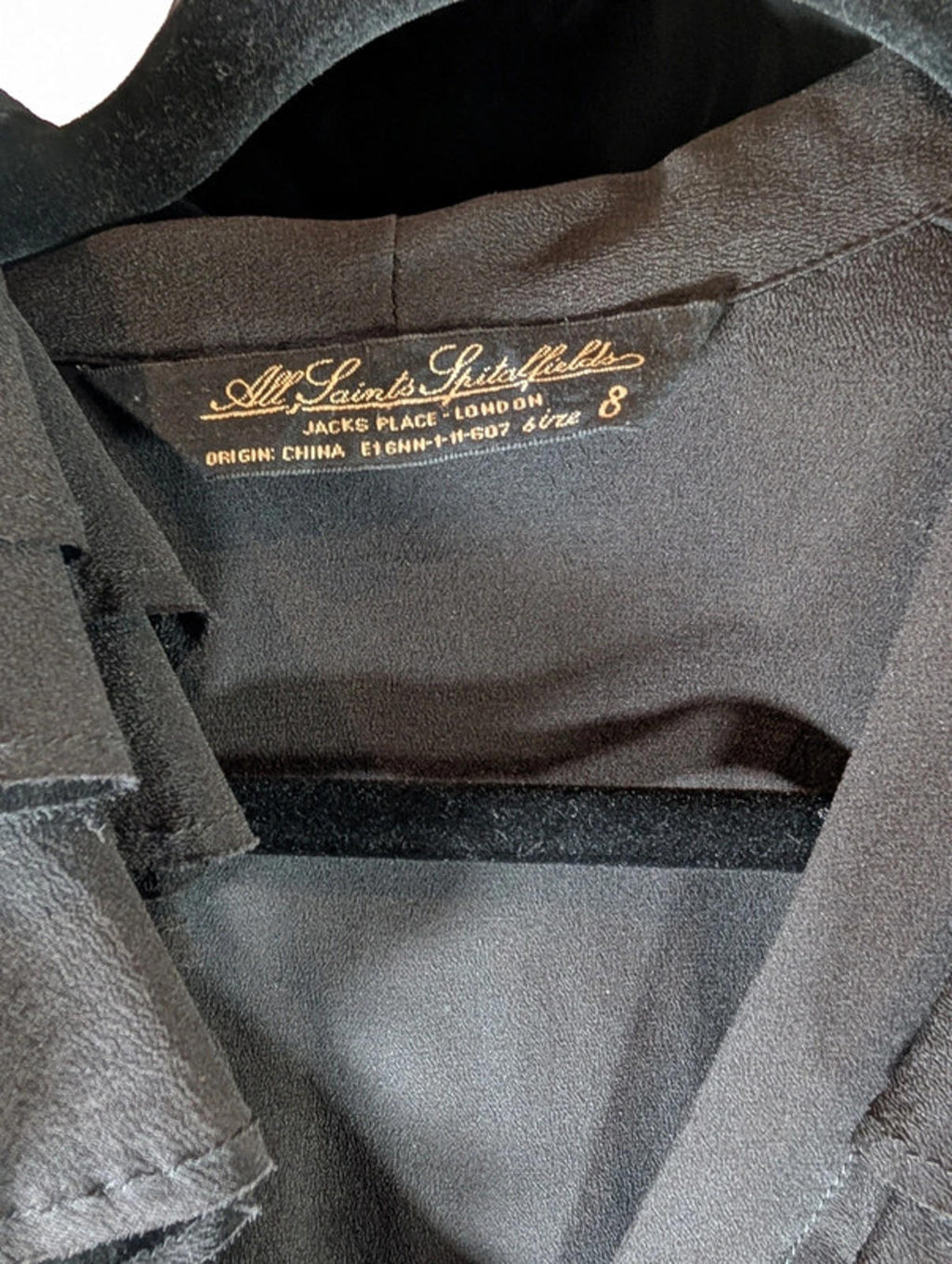 AllSaints Adelita Silk Ruffle Shirt  Black  UK 8  Sleeveless