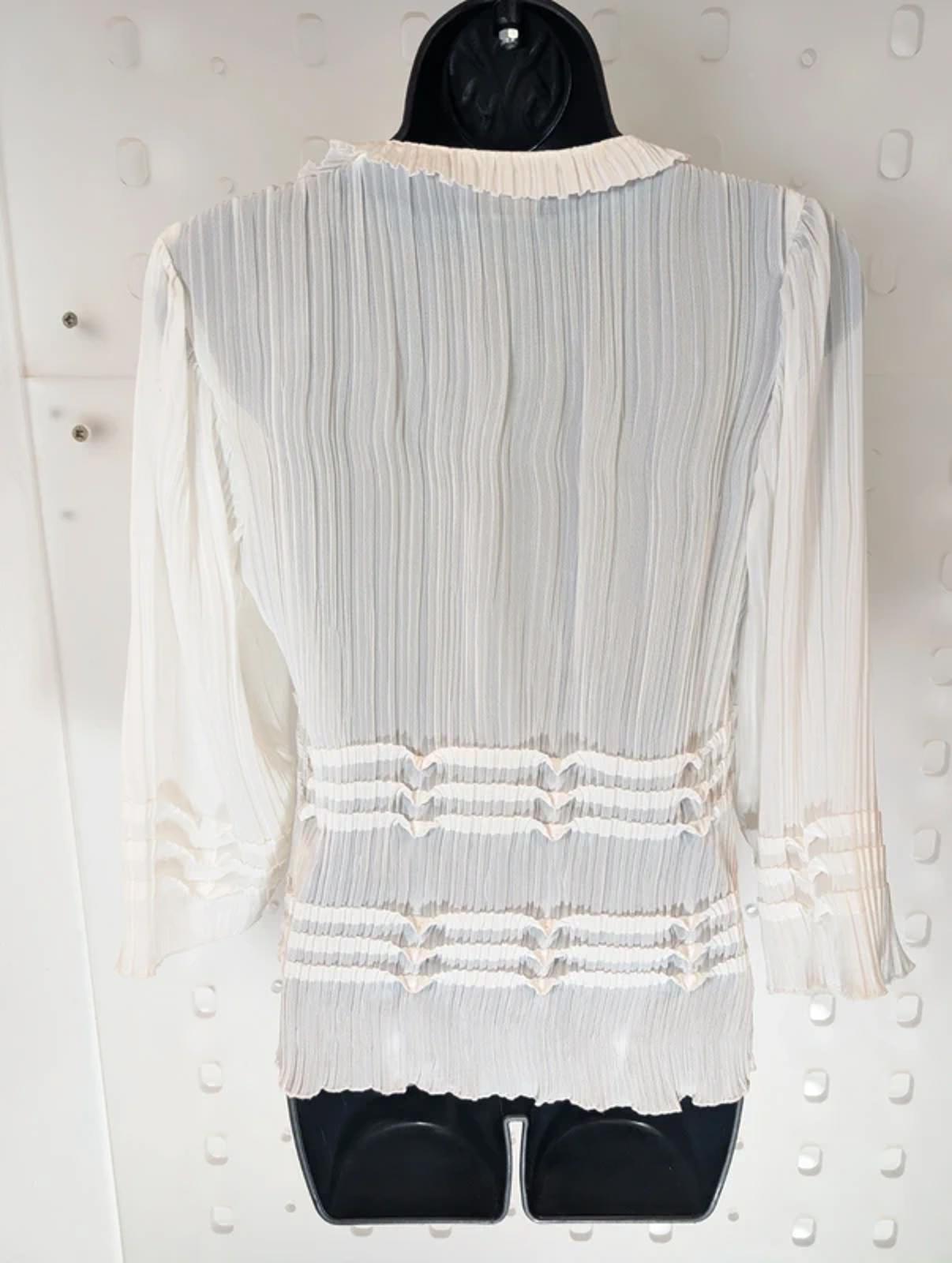 CCDK Copenhagen Pleated Blouse Diamante Buttons EU 38