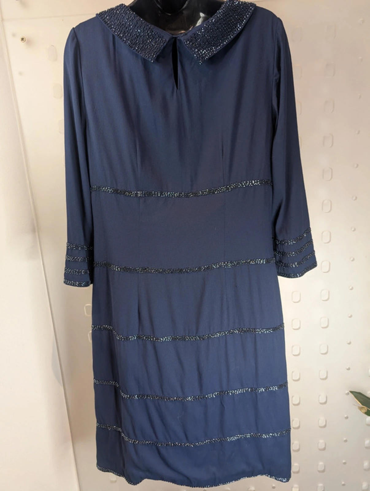 Boden navy beaded shift dress size 12