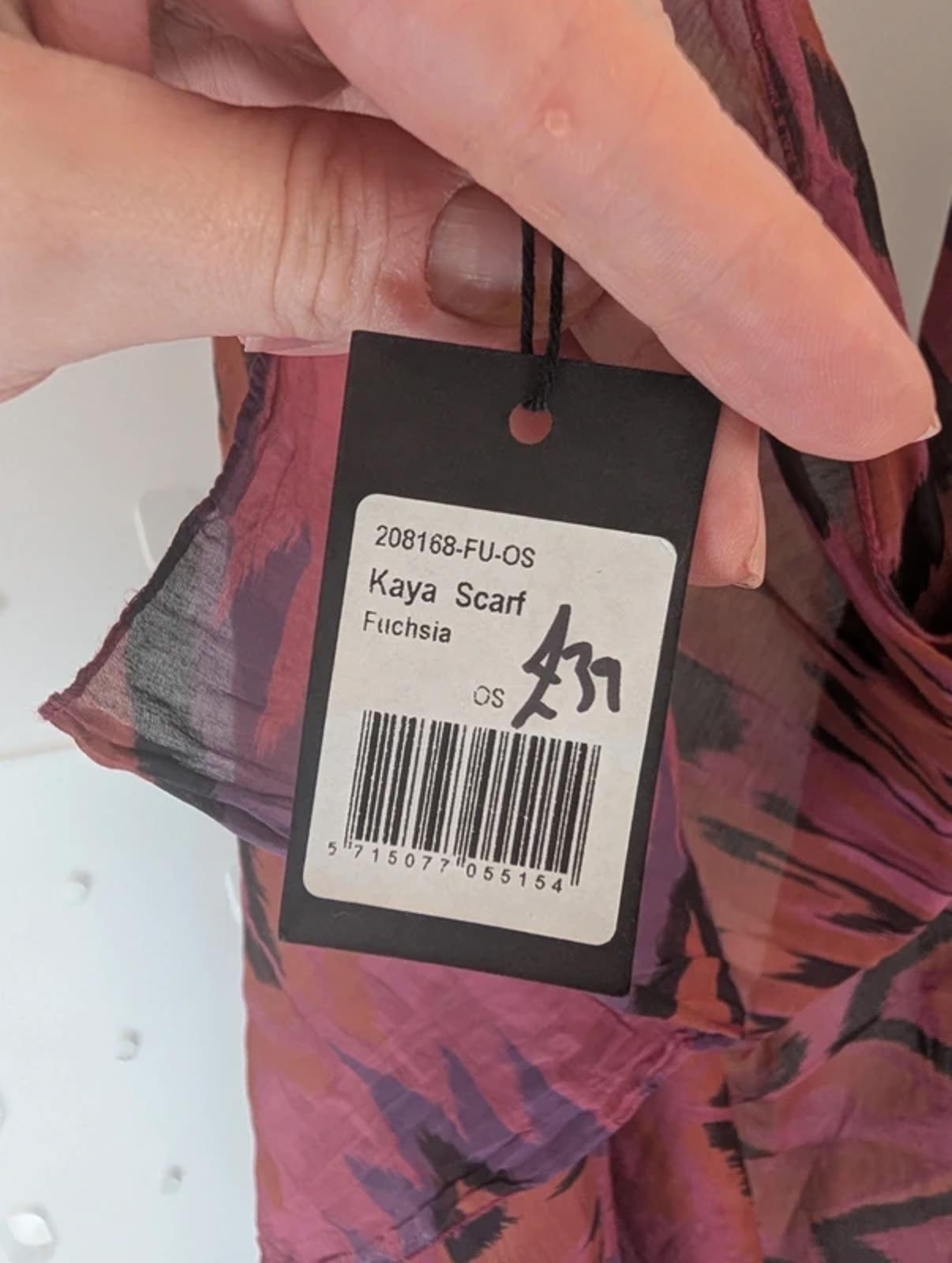 Black Colour Kaya Silk Cotton Sarong / Scarf NWT