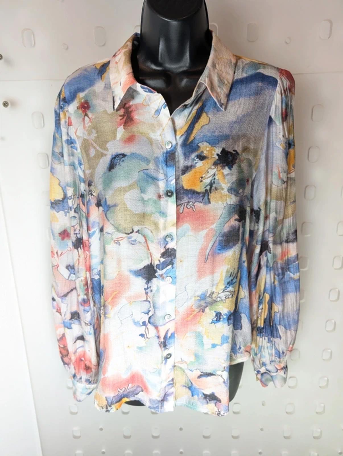 Black Colour ‘Brooke’ Water Pastel Sheer Shirt XS/S (UK 8/10)