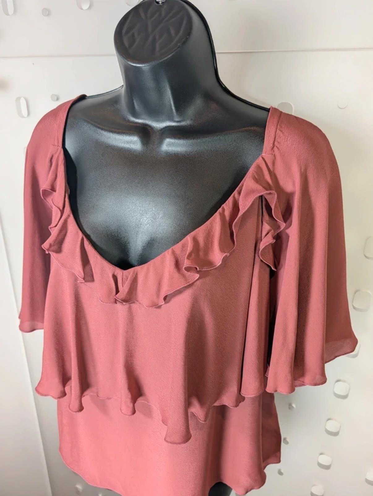 & Other Stories Dusky Pink Floaty Blouse UK 16 RRP87 Feminine Viscose